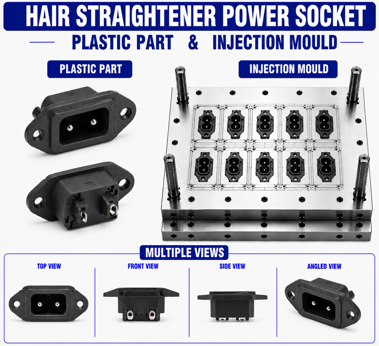 Hair Straightener Plastic Power Socket Mould and Moulding Service